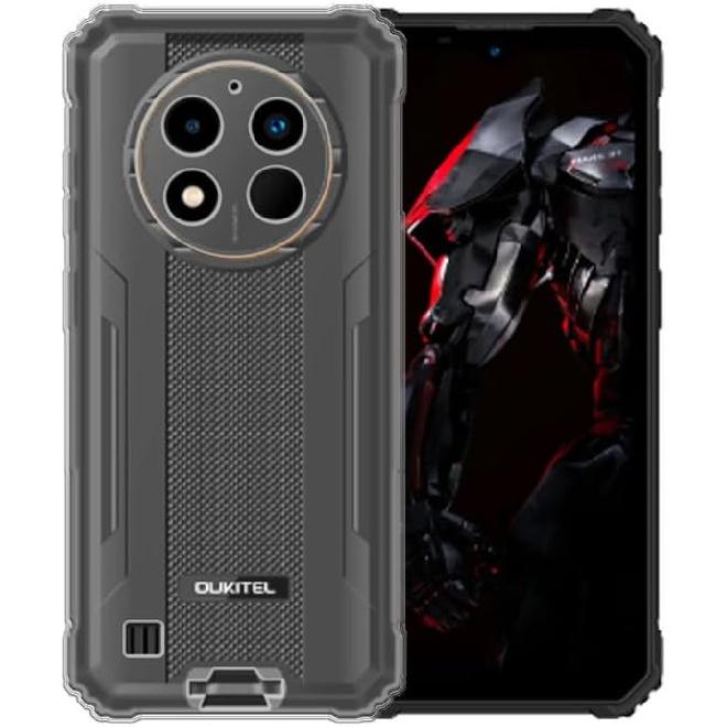 Case for Oukitel WP28E + Glass Screen Protector Tempered Film - Transparent Silicone Soft Flexible Bumper Shockproof TPU Protective Cover Shell for Clear Case