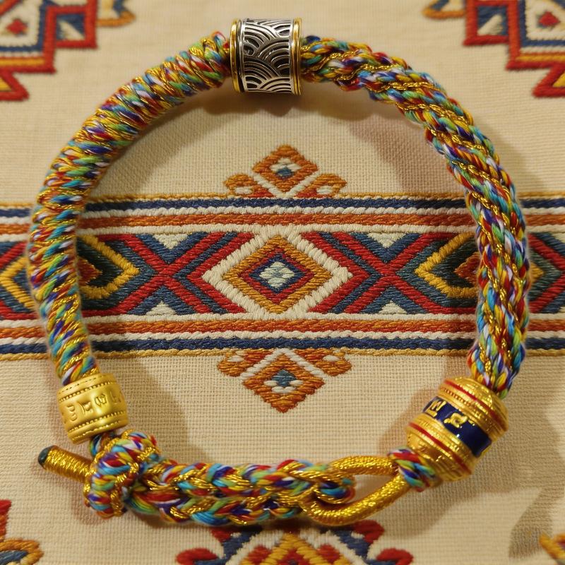 Chinese handgeweven kleurrijke handtouw armband, verborgen wind handtouw decoratief cadeau, Lanyard armband haar