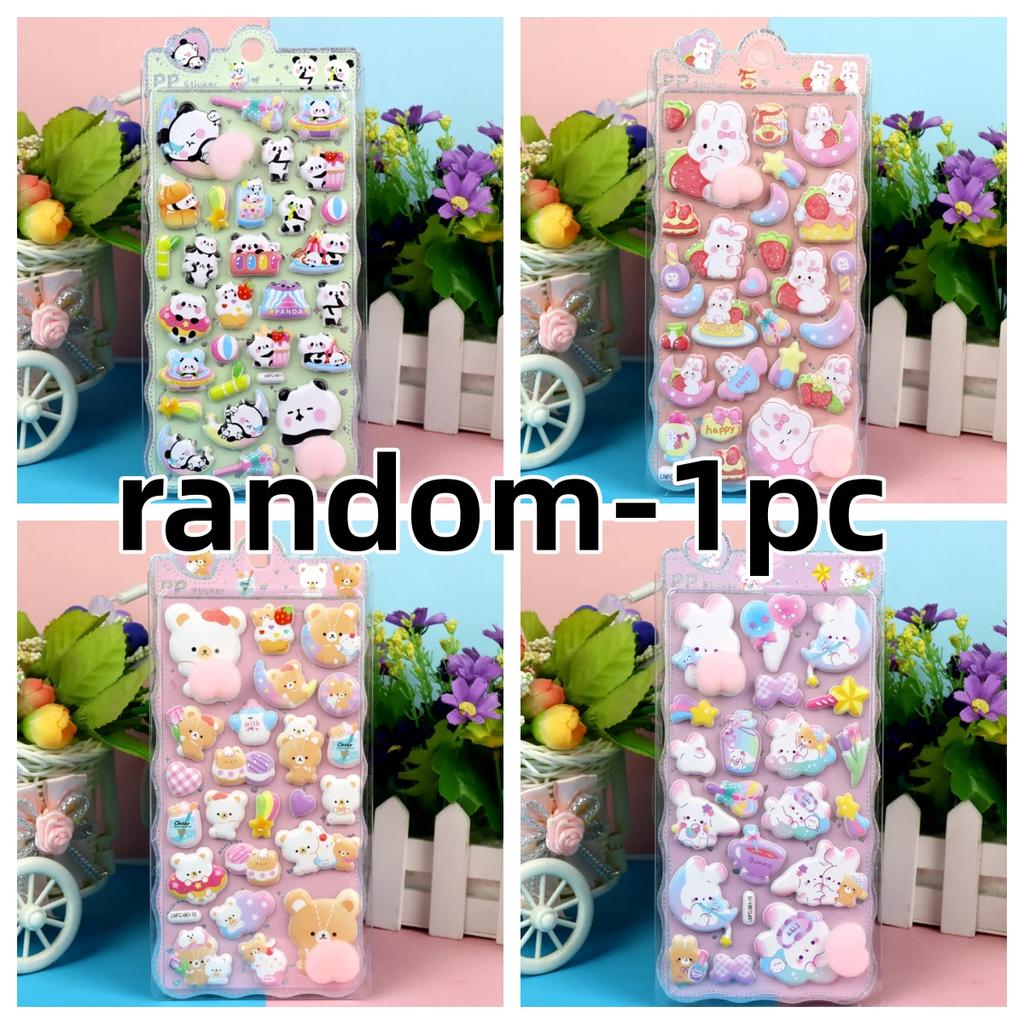 4 Stück 3D Weiche Süße Po 3D Kinder Aufkleber Squishy Tiere Hase Bär Handgemachte Deko für Handyhüllen BulingBulingStickers Store