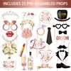 Wedding Photo Booth Frame and Props Set Wedding Party Props Funny Backdrop Decorations for Parties Celebration Ornaments