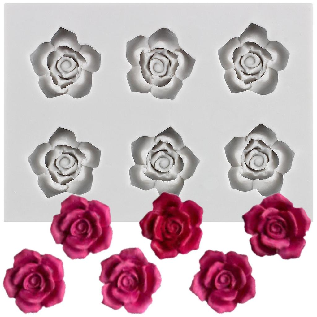 Flower Silicone Molds Hibiscus Flower Rose Flower Fondant Mold Cake Decorating Tools Cupcake Topper Candy Chocolate Gumpaste Mold