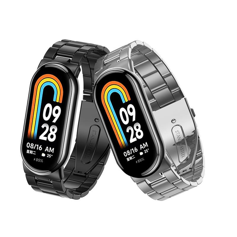 Metal Band For Xiaomi Mi Band 9 Watchband Stainless Steel Slim Business Strap For Xiaomi Band 8 Sport Bracelet Accessories