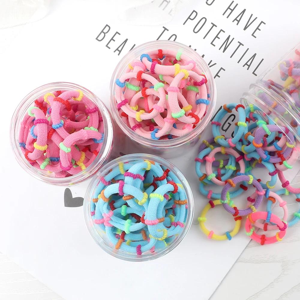 150pcs Children Candy Color Hair Bands for Baby Girls Lovely Scrunchies Rubber Band Kids Soft Elastic Sweet Hair Accessories