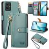 For Motorola Moto G55 5G Case RFID Blocking Zipper Pocket Leather Wallet Phone Cover