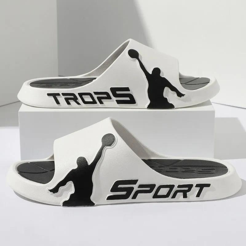 

Летние мужские и женские тапочки Крытая ванная комната Купание Противоскользящие тапочки Мягкий низ Уличные сандалии