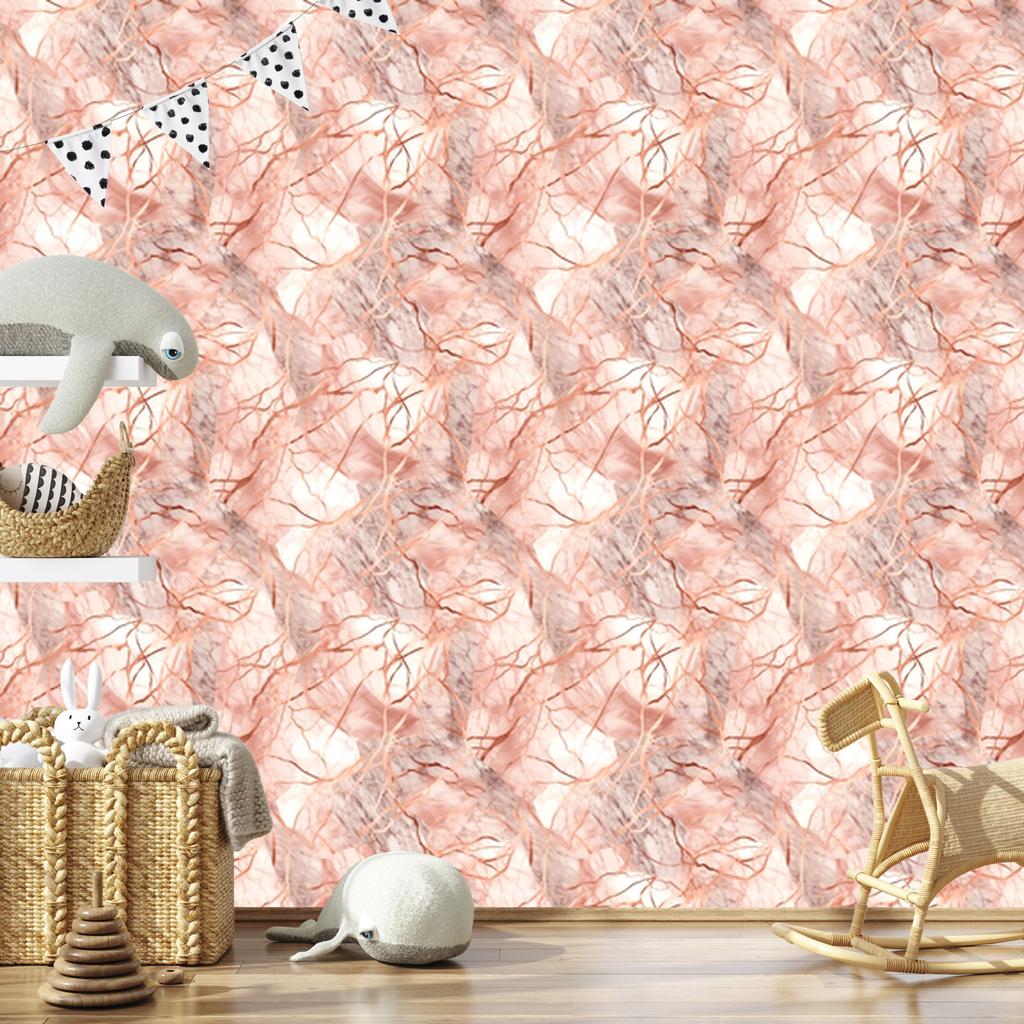 Cream and Peach Marble Wallpaper for Living Room and Bedroom 50x1000