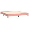 Exclusive House - Slatted Bed Base with Pink Mattress 160x200 Cm Velvet