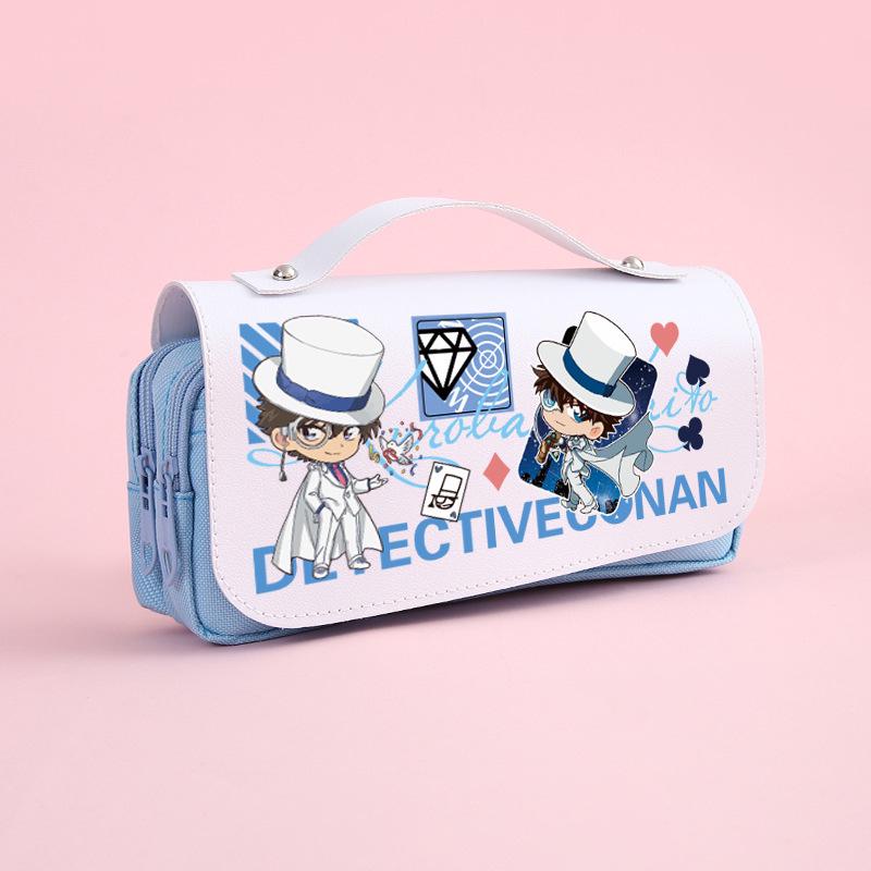 Detective Conan Kaito Kid & Ai Haibara Large Capacity Pencil Case - Unisex Stationery Box for Elementary Students