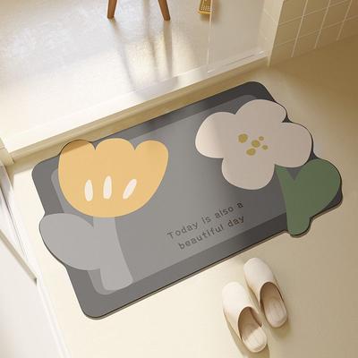 Bathroom Absorbent Floor Mat, Toilet Diatom Mud Absorbent Mat Ins Wind Resistant Dirt Non-slip Waterproof Toilet Entry Floor Mat