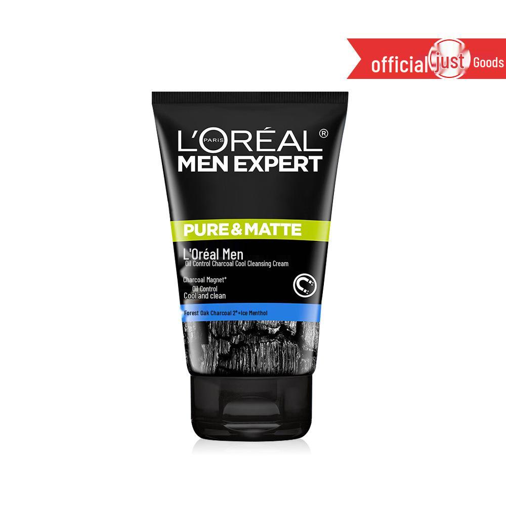 L Oréal Men Oil Control Charcoal Cleanser 100ml - Refreshing Volcanic Rock Moisturizer