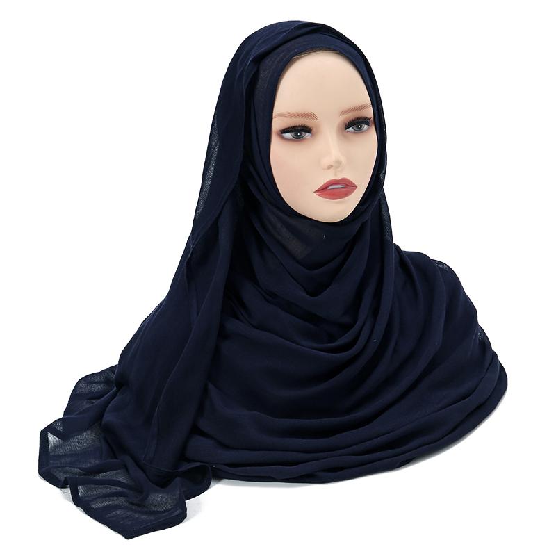 New Solid Cotton Viscose Hijab For Women Muslim Scarf Big Size Shawls Foulard Islam Head Wraps Headscarves Ramadan Scarf Bandana