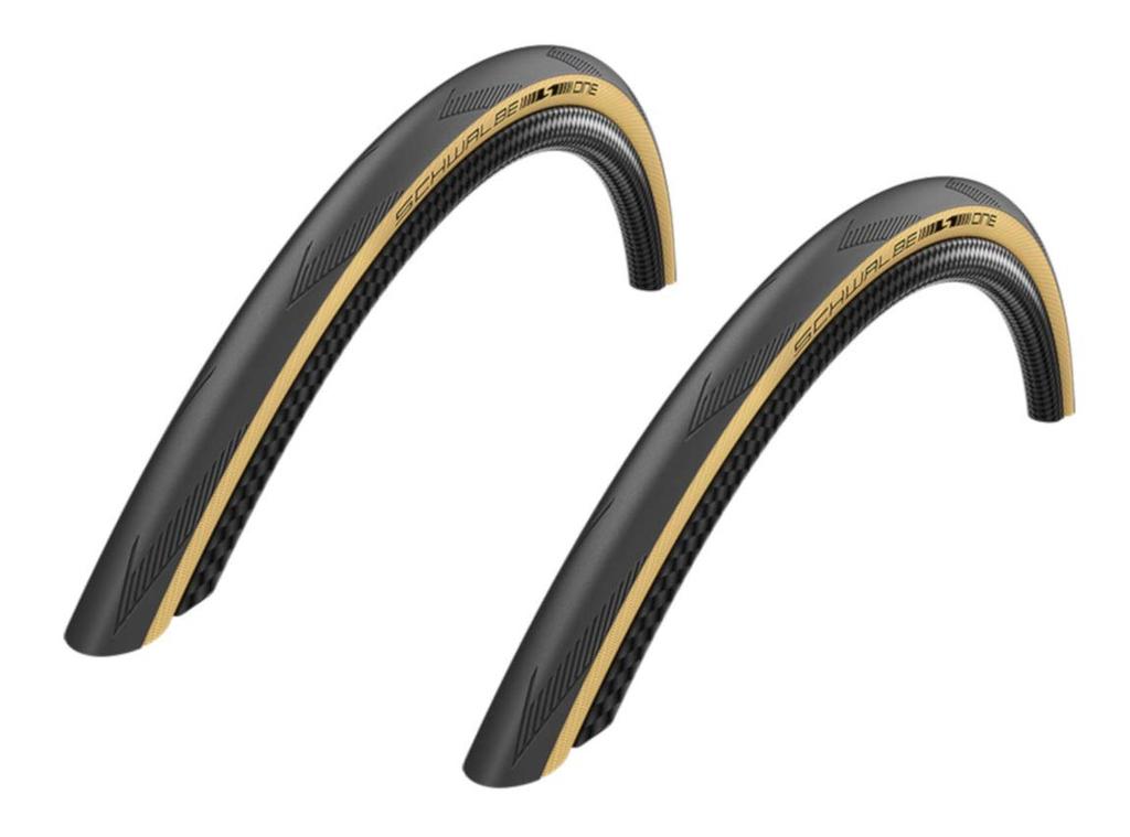 Set of 2 SCHWALBE ONE ADDIX Schwalbe One Clincher 700c (700x25c, Classic-Skin) [Used]