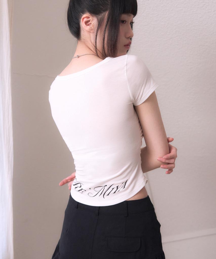 Leijeumiya Margaret Slim Crop T-Shirt [White]
