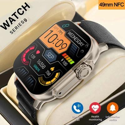 Πολυτελές NFC Smartwatch Οθόνη Amoled Εμφάνιση πάντα ώρας Bluetooth Call Ultra Watch Series 9 Ρολόι Ανδρικά Αθλητισμός Υγεία Γυναικεία Έξυπνο ρολόι