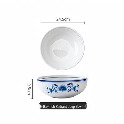 DREAM Chinese Blue & White Ceramic Serving Bowl