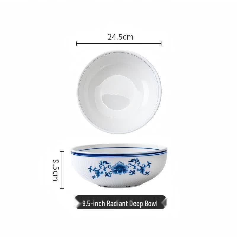DREAM Chinese Blue & White Ceramic Serving Bowl