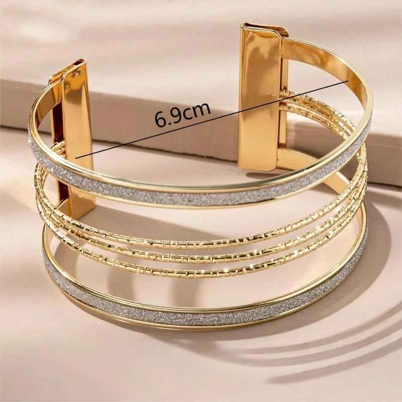 1pc Stylish Matte Sequin Hollow Bracelet, Suitable For Ladies, Weddings, Parties, Gifts For Friends & Lovers, Daily Wear