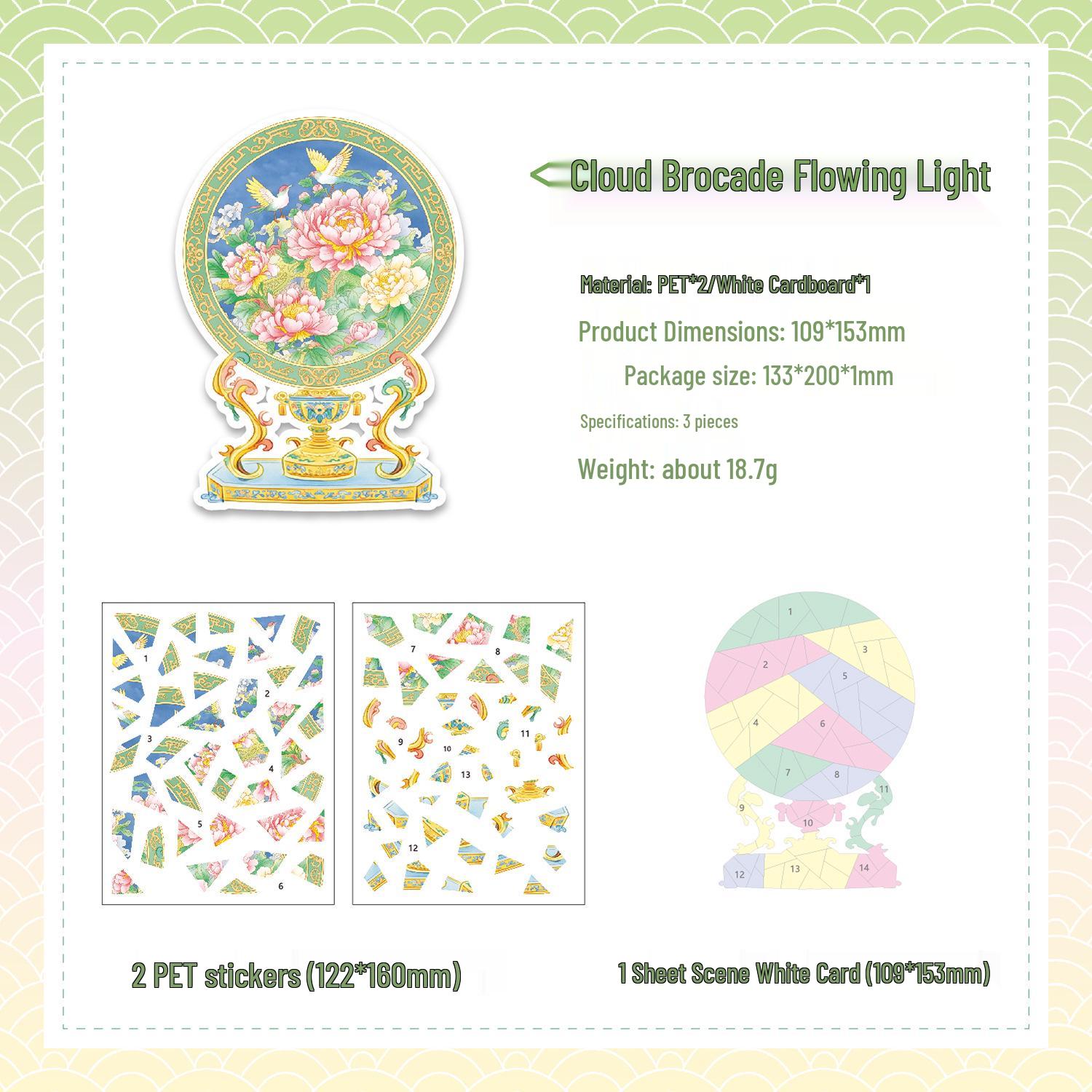 Yuezhen 3D Stereo Scenery Children s Creative Antique Color Poetry Sticker Pack