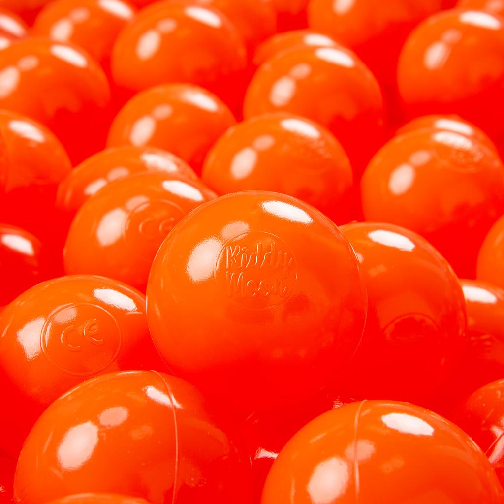 KiddyMoon 700 Balls 7cm/2.75in Soft Plastic Play Balls for Children Colourful Certified Made In Eu, Orange