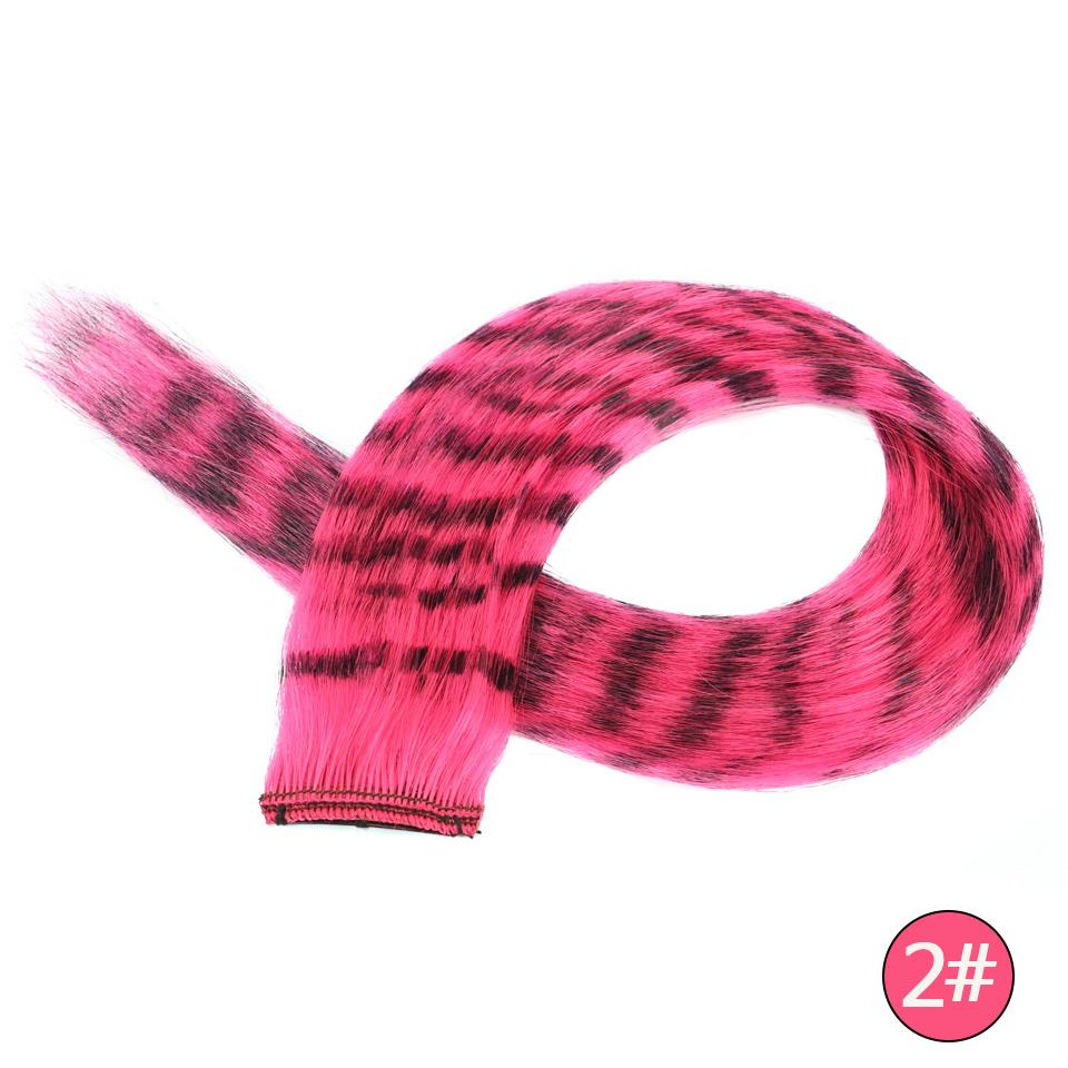 Feather Hair Extensions Farget syntetisk klips i håret Feather Colorful False Hair Extension Blandet farge rett hår for kvinner