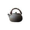 Chinese retro handmade wood fired teapot with lifting beam, tea maker, charcoal stove, boiling water kettle