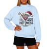 Ladies' Fashionable Casual Round Neck Long Sleeved Christmas Printed Hoodie