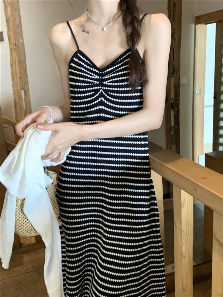 Stylish Sleeveless Striped Beach Dress - Summer Slim Fit for Women
