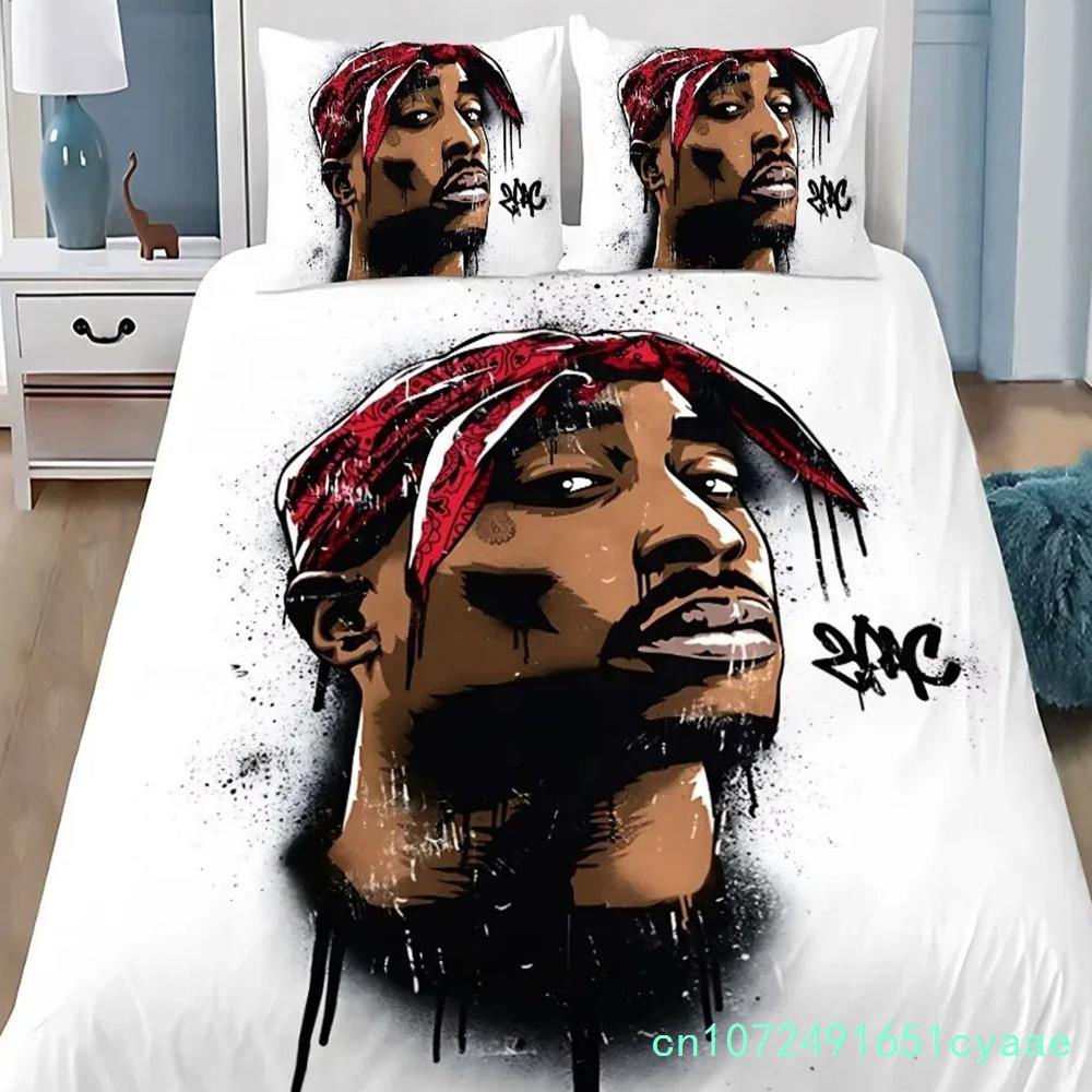 Nádherná 3D tapeta 2Pac Tupac Hip Hop Digitální tisk Ložní souprava Přikrývka Postel Mladí Děti Dívky Kluci Dárek