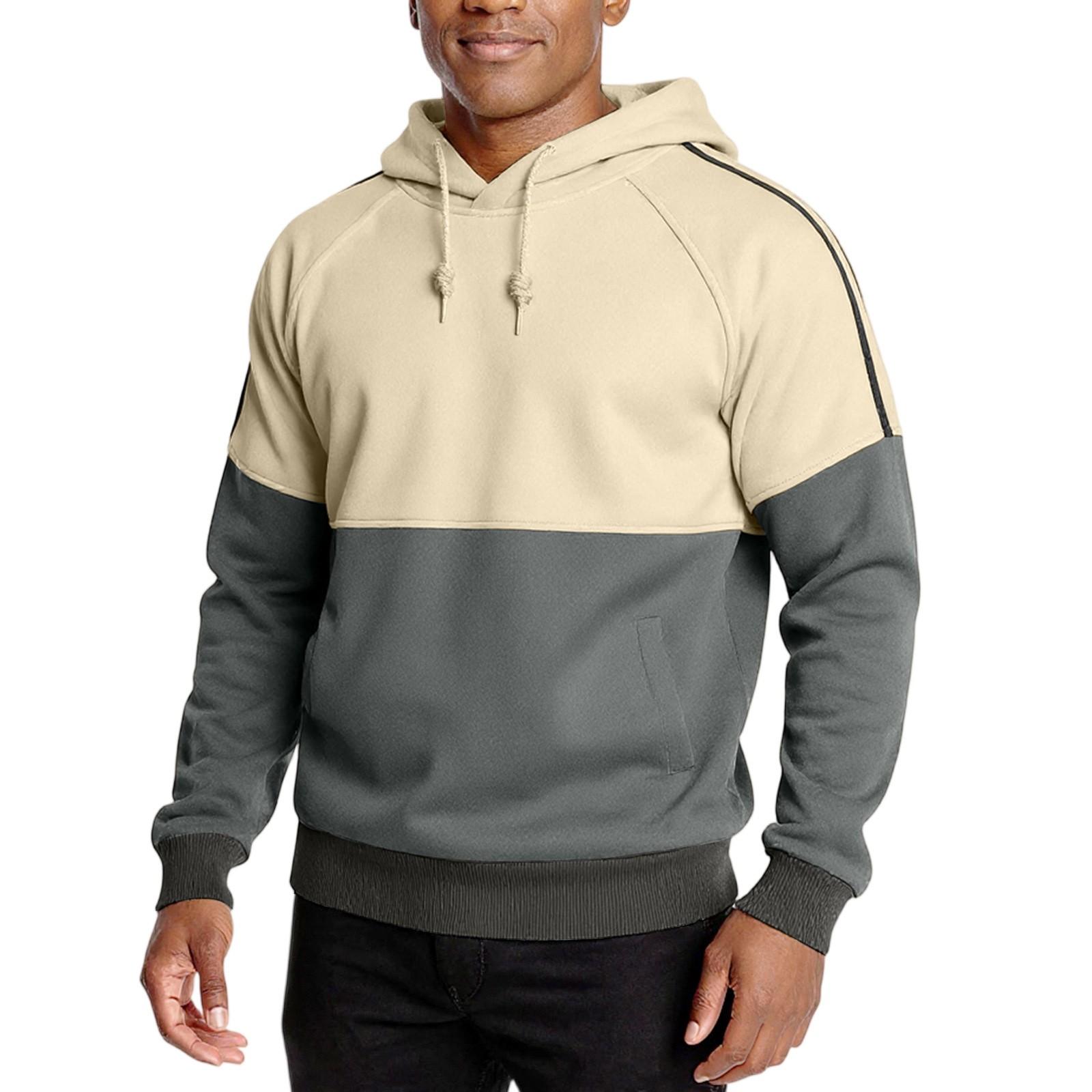 

Men s Hooded Sweatshirt, Contrasting Color Sweatshirt, Sports Casual Jacket S