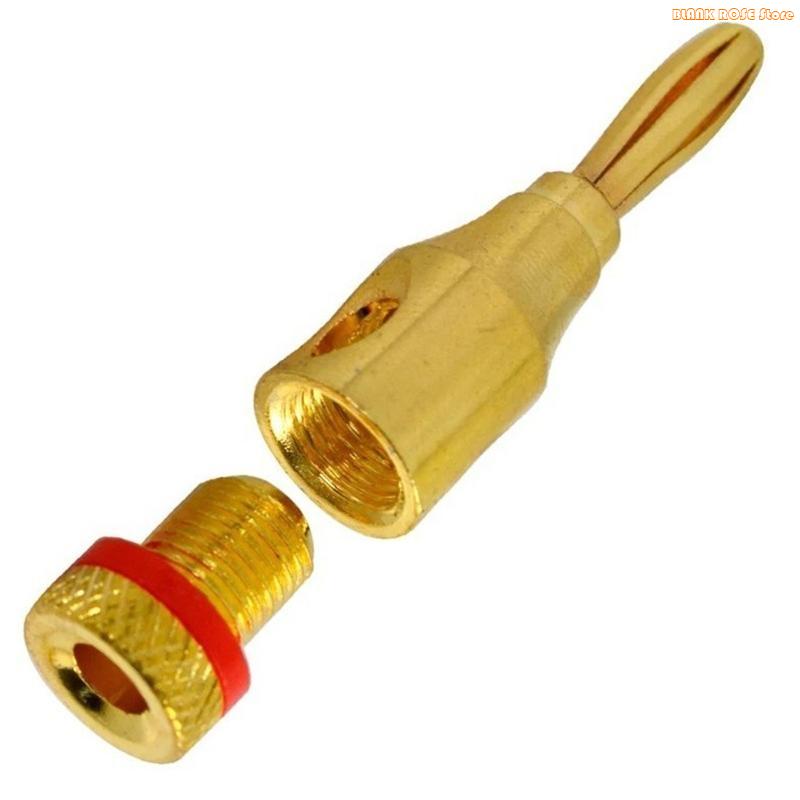 K1AE 10 Pcs Speaker Connector Banana Plugs Connector Open Screw Type Brass Connector for Speaker Stereo Wire
