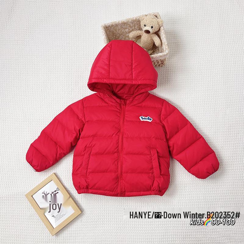 

Children s Lightweight 90% White Duck Down Hooded Winter Jacket 100cm - 60g Filling