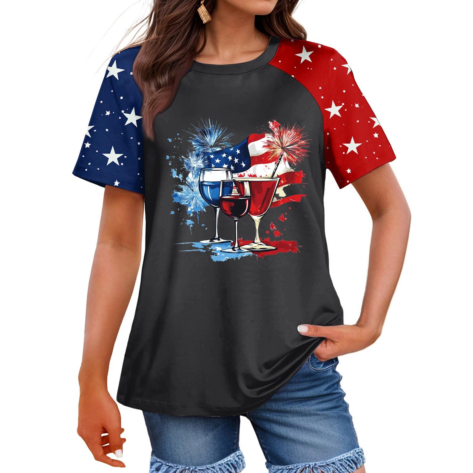 

Women s Fashion Casual Printed Round Neck Raglan Sleeve T-Shirt Top T-Shirt Top Top M синій