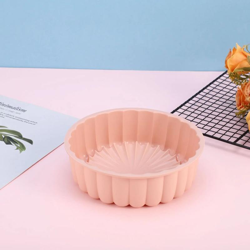 

1PC Силіконова форма для торта Багатофункціональна кругла стійка до високих температур Форма для випічки своїми руками рожевий