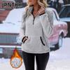 JPNTKY Hanorace și Bluze Sport Casual pentru Femei, Culoare Uni, Imprimeu, Mânecă Lungă