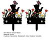 Lawn Animal Silhouette Acrylic Kitten Garden Stake, Decorative Yard Sculpture with Flowers And Outdoor Ornament Butterflies, Waterproof Cat