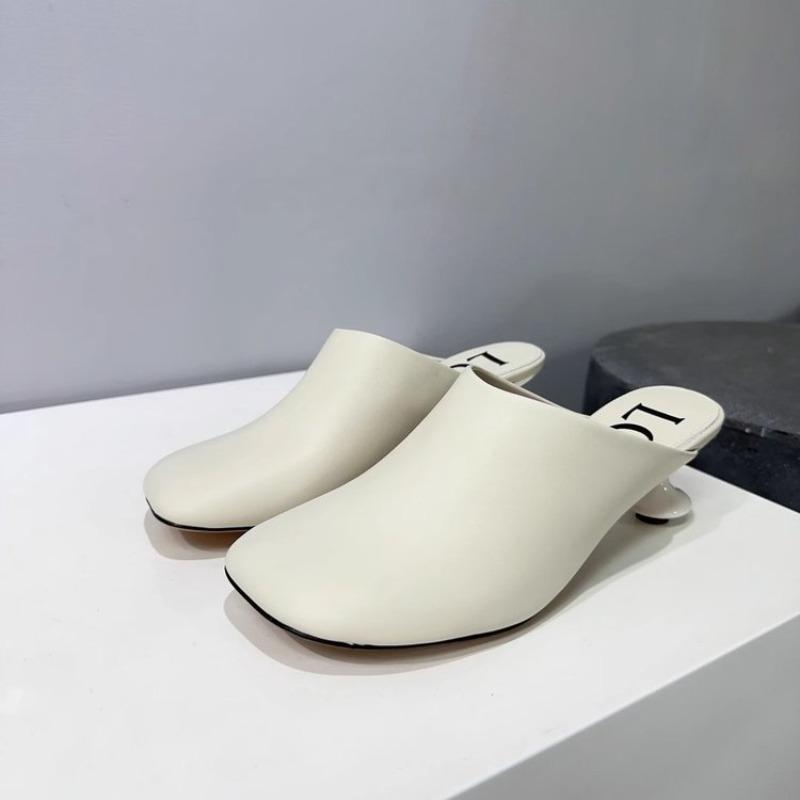 Custom Irregular Low Heels Shoes Women Round Toe Slippers Slip On Dress Sandals Office Ladies Causal Mules