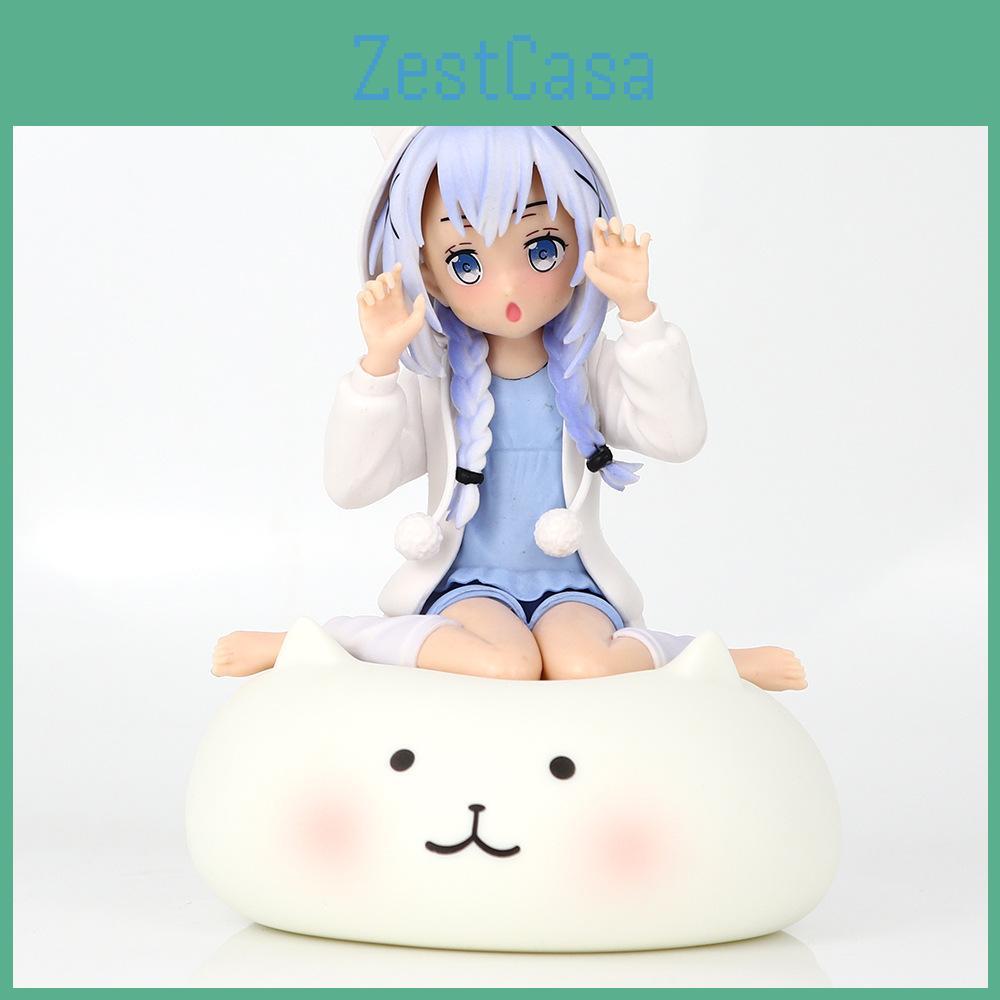 Sitting Adorable Kyoko Chino Pvc Figurine With Beautiful Pajamas For Display