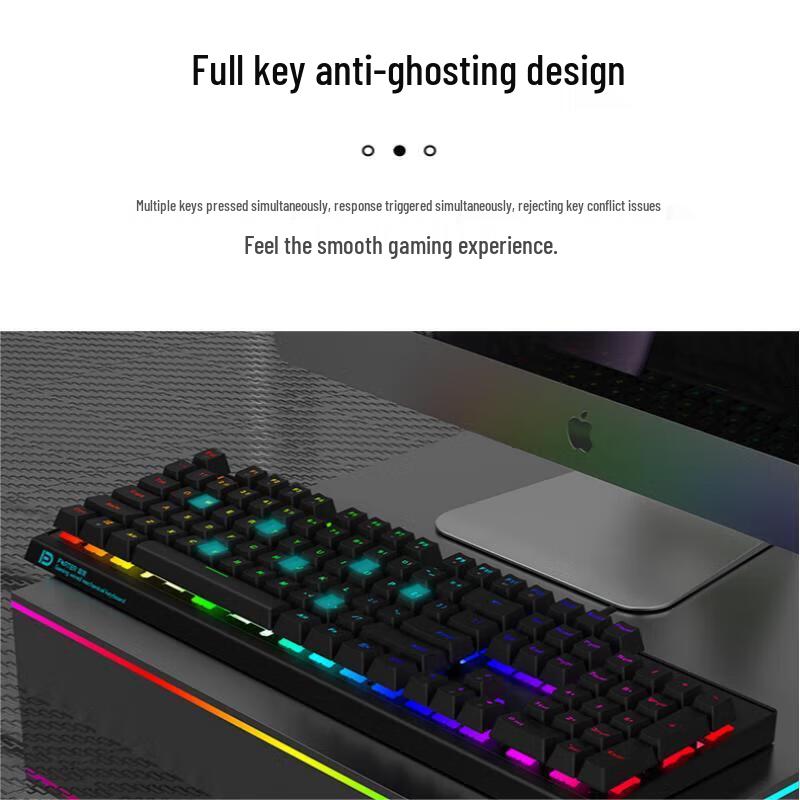 Fude F800 Wired 104-Key Mechanical Gaming Keyboard