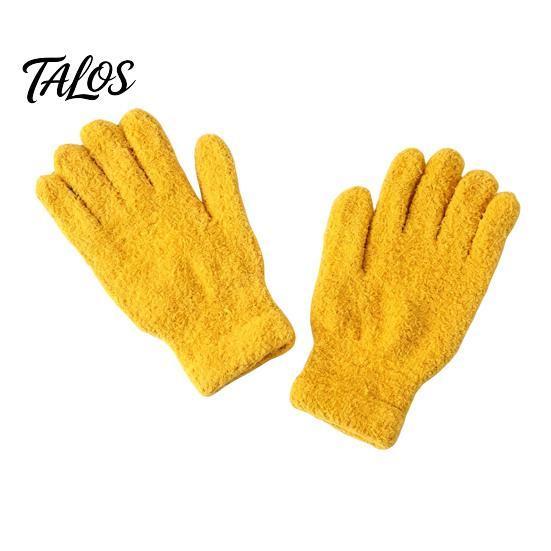 Anti Cold Windproof Mittens Winter Warm Coral Fleece Gloves for Women, Soft Five Finger Solid Color Accessories Gloves, Thermal Autumn Breathable Hand