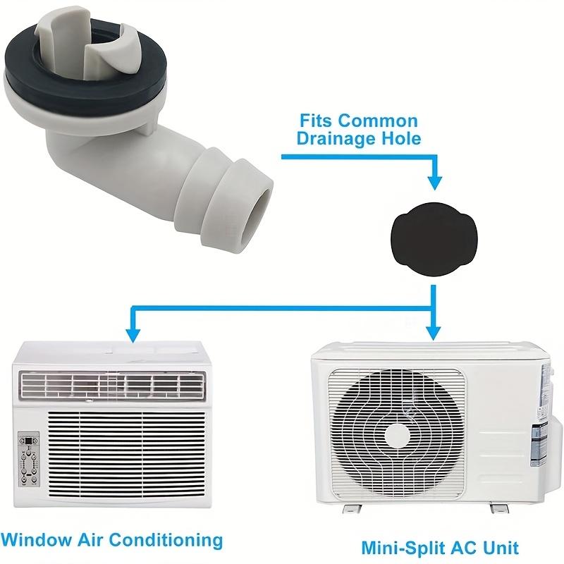 2Pcs Air Conditioner Drain Connector,AC Plastic Drain Hose Elbow Fitting,Anti-defomed Leak-Proof with Seals Fits for 15mm Hoses