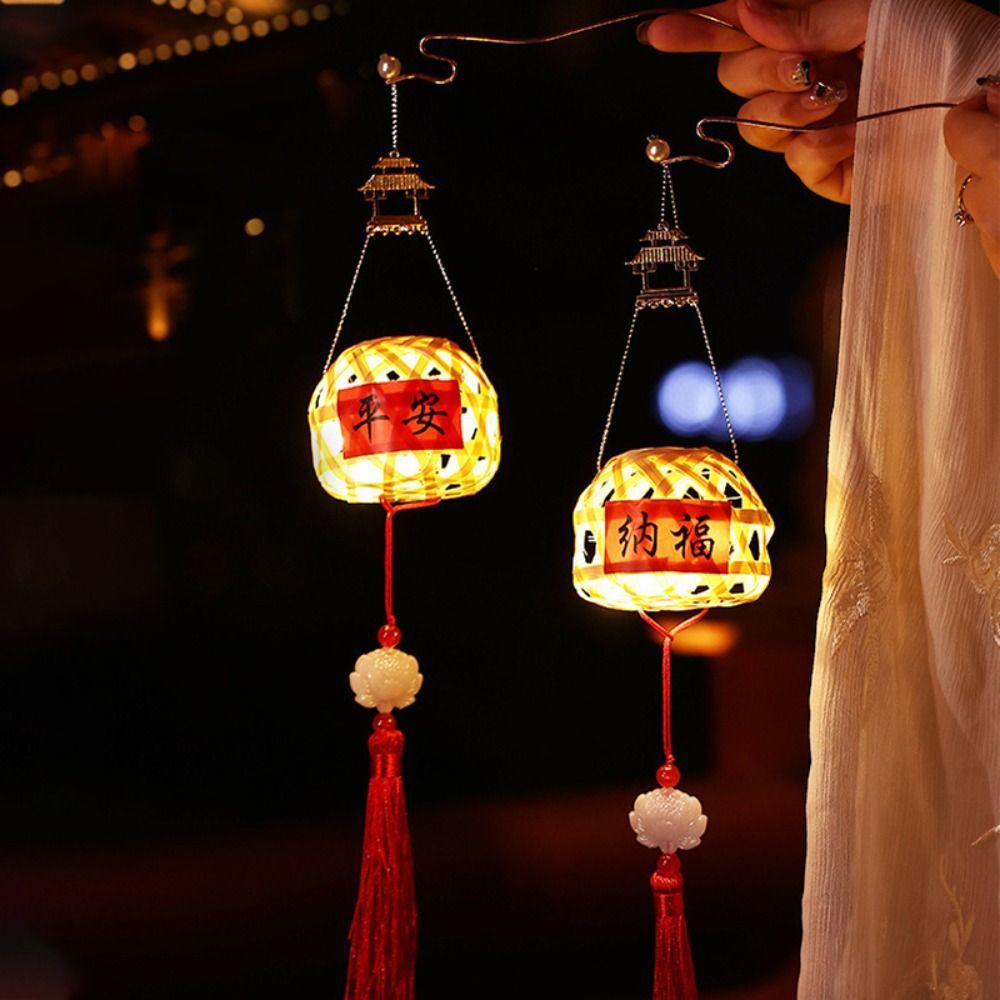 Luminous Mid-Autumn Festival Lantern Handmade Handcraft Rabbit Handheld Lantern Ancient Style Cartoon