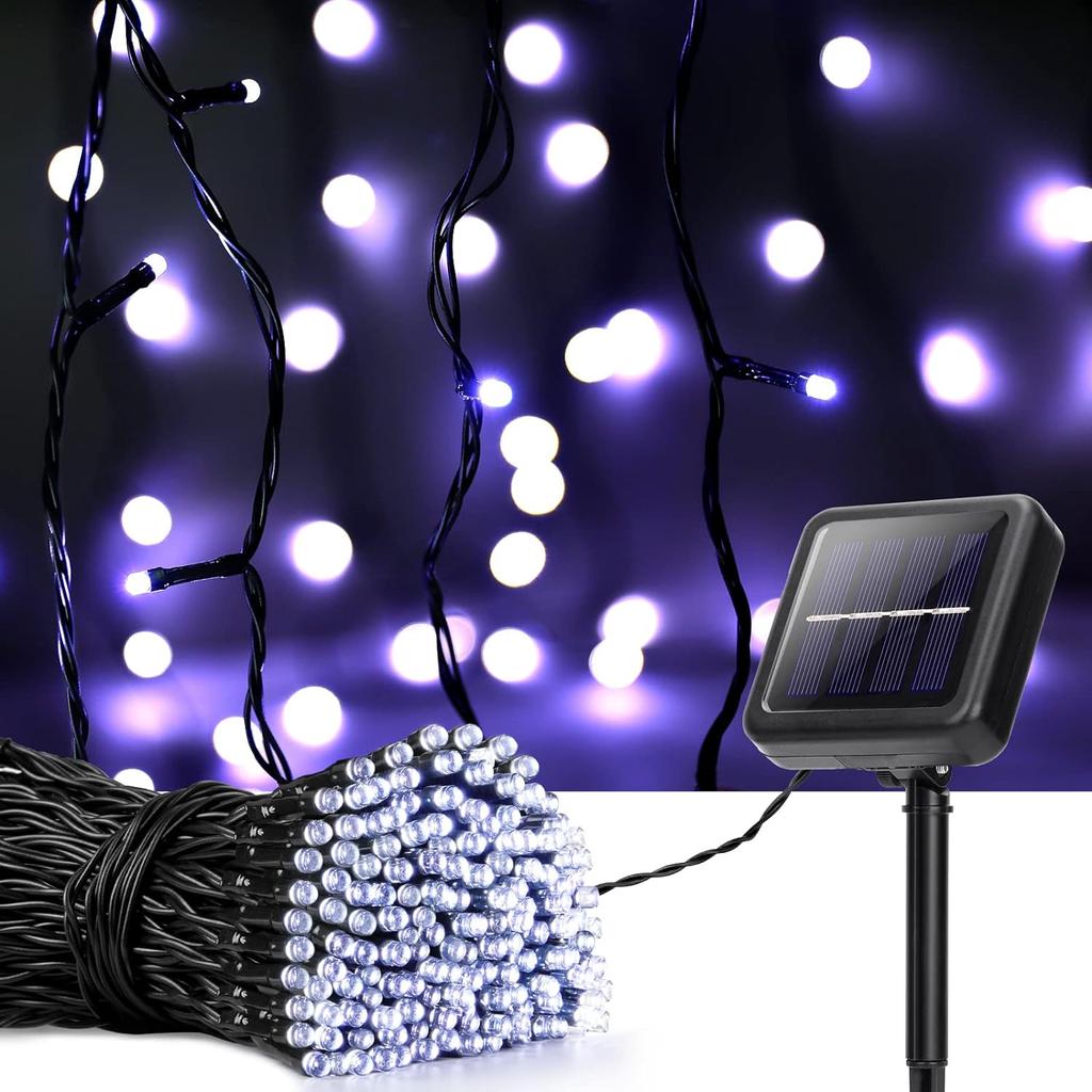 2 Pack 200 LED Solar String Lights Outdoor Waterproof 8 Modes for Tree Patio Garden Christmas Decoration