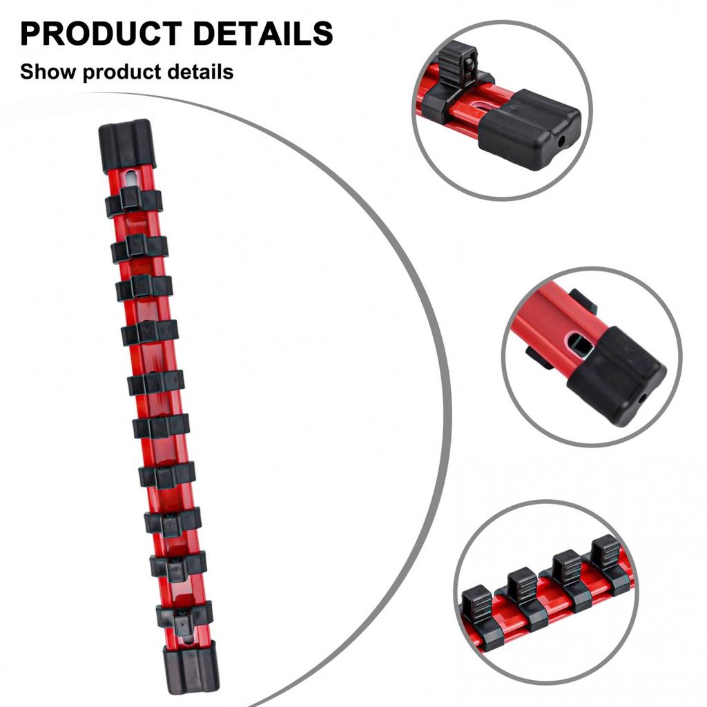 Držák nástrčného klíče Nastavitelná úložná objímka Rail Rack Skladování Použití