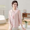 New Chinese Style Imitation Silk 3/4 Sleeve Blouse