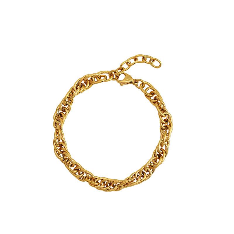 Custom Stainless Steel Fashion Chain Link Bracelets 14k 18k Gold Plated Bracelet & Bangles for Women