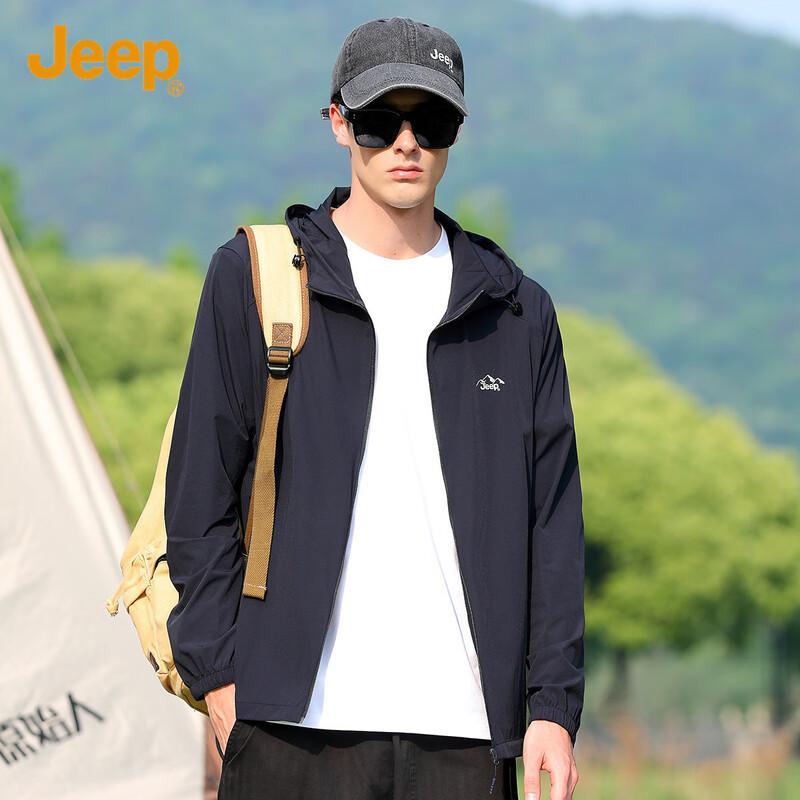 

JEEP Men s Breathable Summer Outdoor Sun Protection Hooded Jacket XL