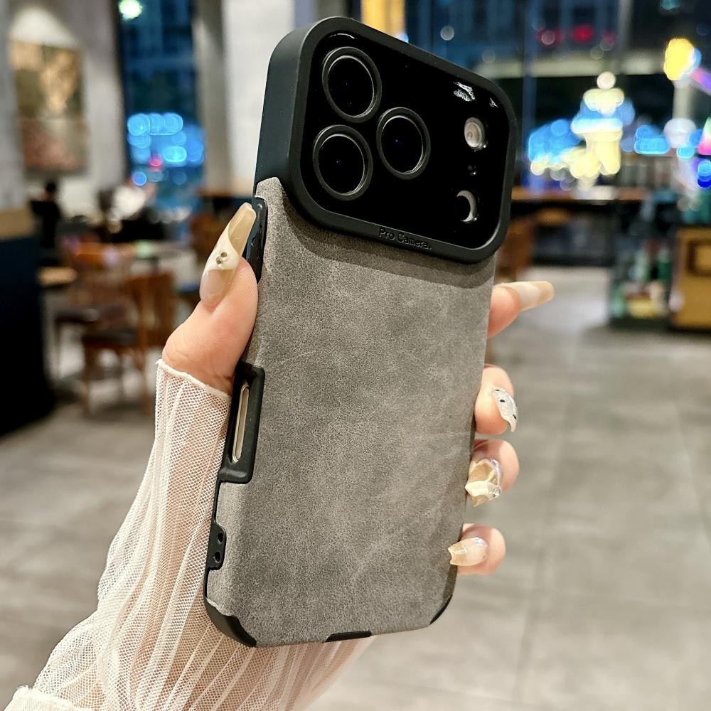 Vintage Suede Fur Bumper Armor Case for iPhone 17 Air 16 15 14 13 12 Pro Max 11 Plus 17Pro X XS XR 8Plus Commercial Soft Cover