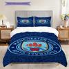 Manchester City Football Club Wappen Dreiteiliges Set (1 Bettbezug + 2 Kissenbezüge, ohne Füllung) 2DFlach Weiches und bequemes Bettwäsche-Set