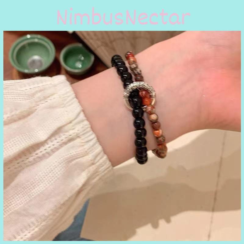 Handcrafted Ethnic Style Natural Stone Beaded Bracelet Unisex Design Geometric