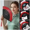 Chinese Style Blossom Printing Folded Fan Exquisite Elegant Handheld Fans  Wedding Party Decor
